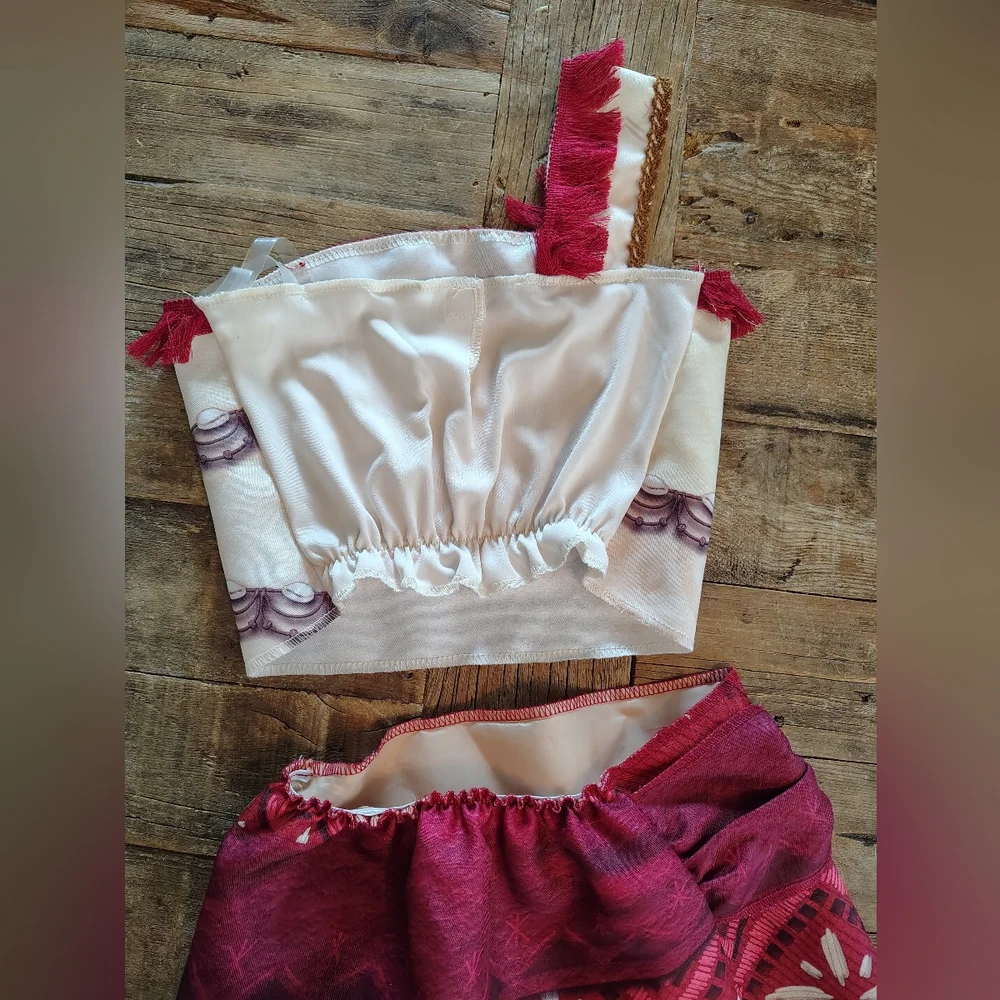 Disney Moana 2 Costume Girls Size 4-6 Two Piece‎ Outfit Skirt & Top - Picture 5 of 7